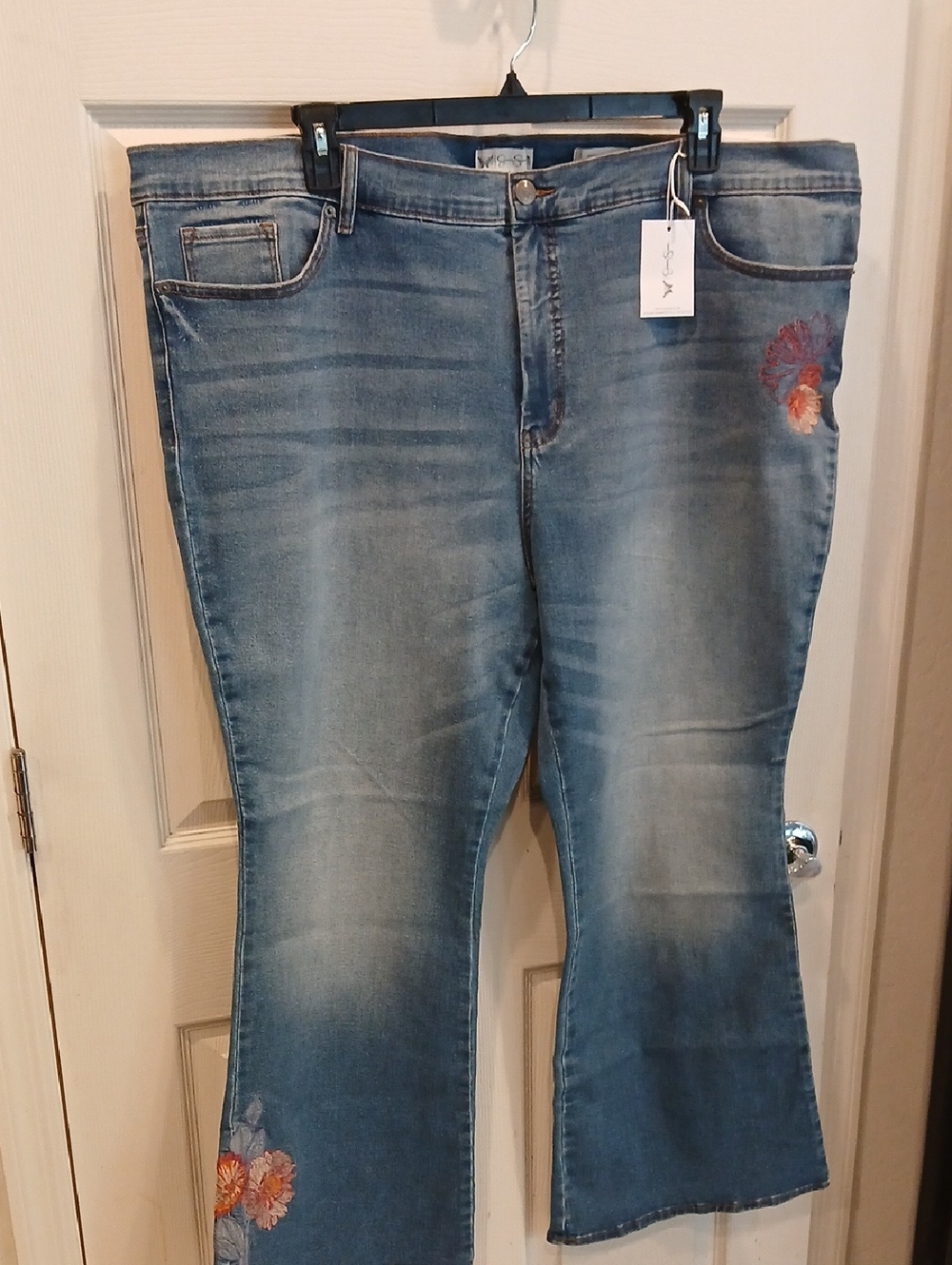 Jessica Simpson Light Blue Embroidered Flare Jeans